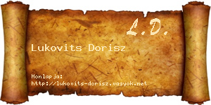Lukovits Dorisz névjegykártya